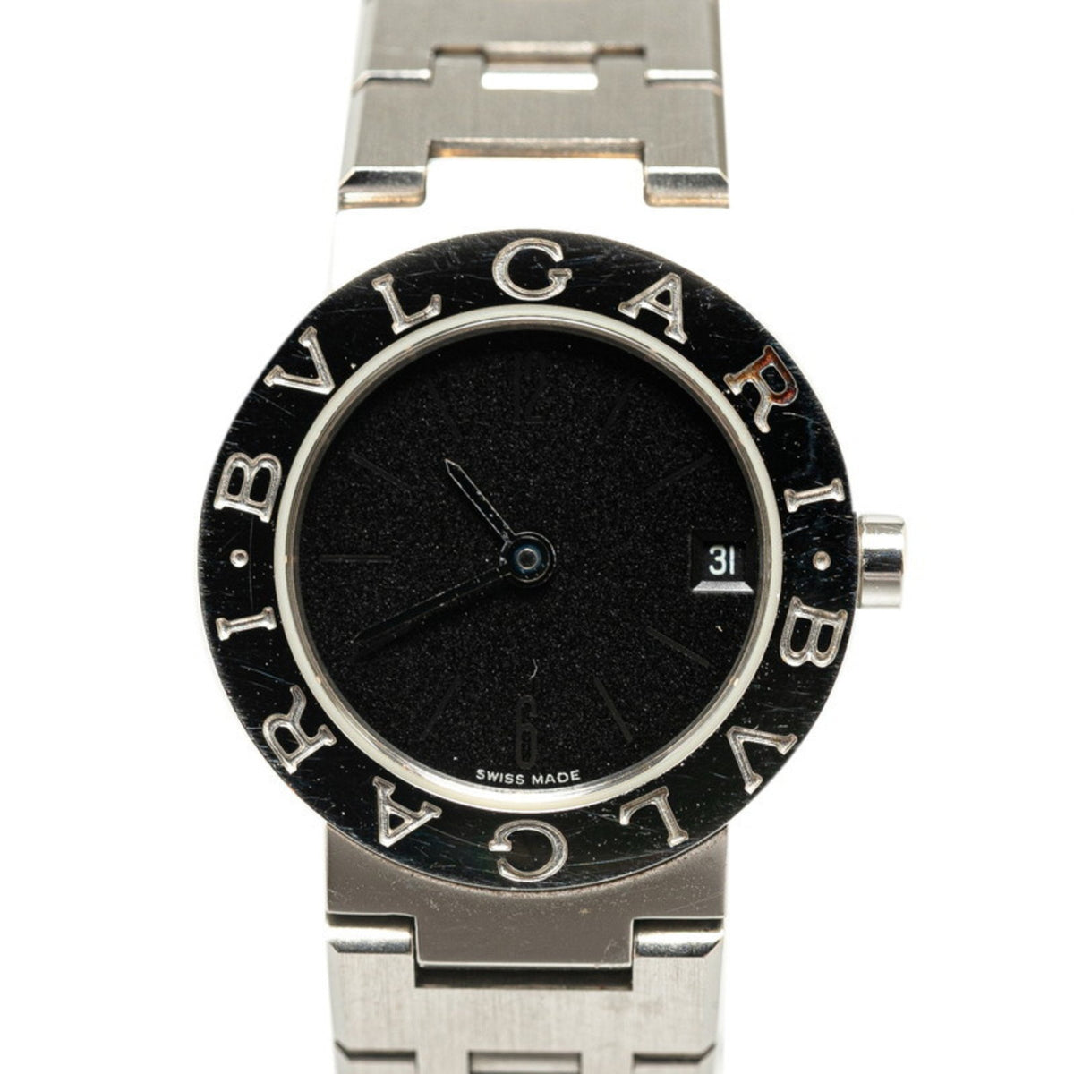 Gebrauchte BVLGARI Uhr BB23SS Quarz Schwarzes Zifferblatt Edelstahl Damen 