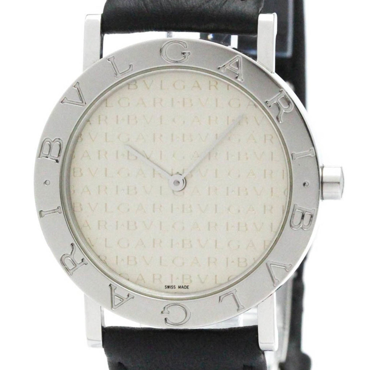 Gebrauchte polierte BVLGARI BVLGARI-BVLGARI Logo Mania Automatik Herrenuhr BB33SLAUTO 