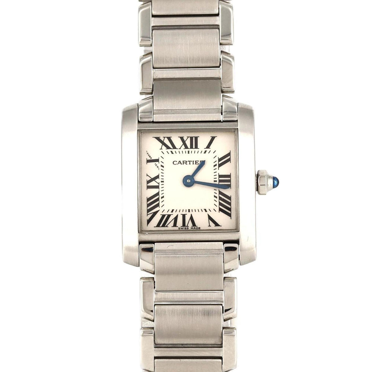 Gebrauchte Cartier Tank Francaise SM W51008Q3 SS Armbanduhr Quarz 