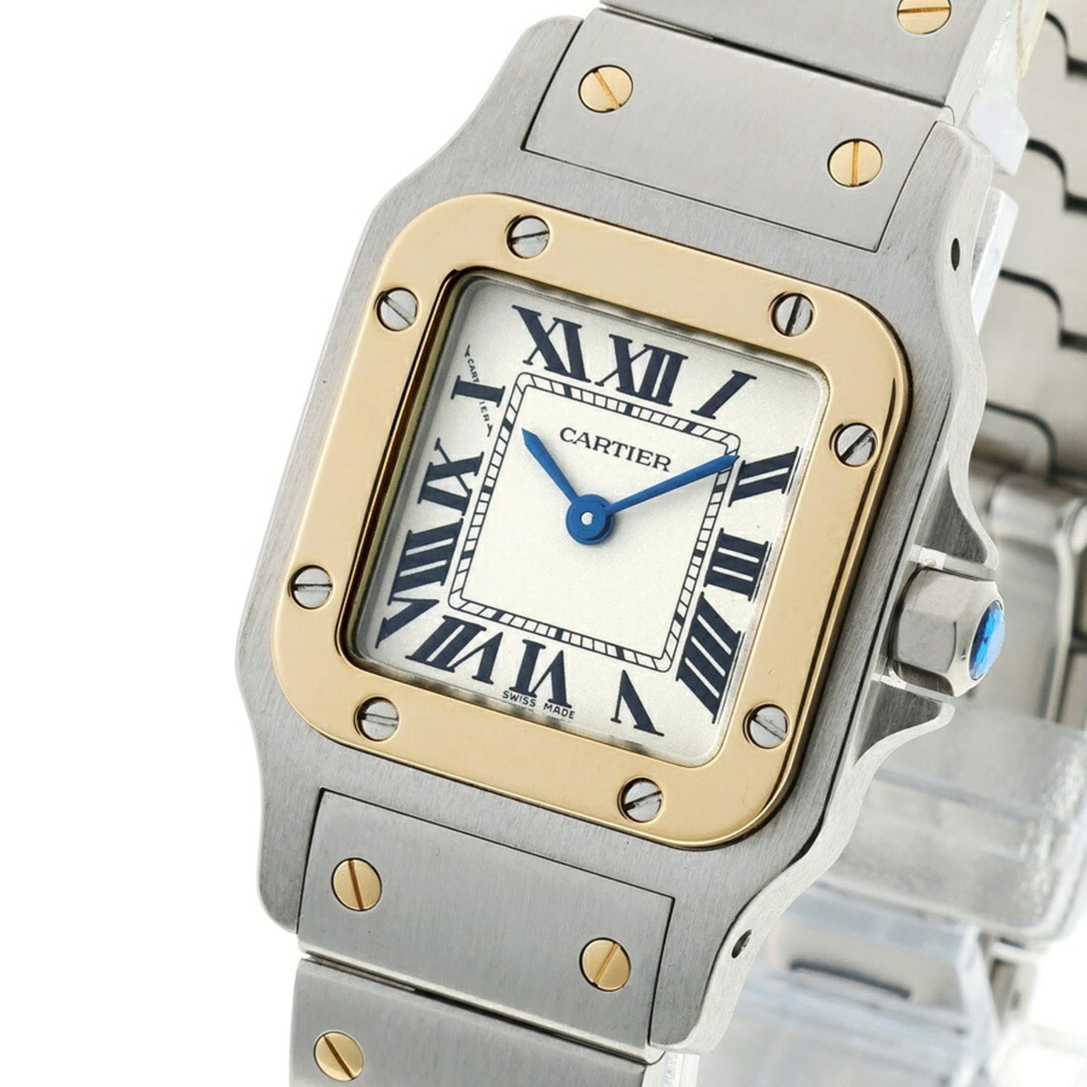 Pre-Owned Cartier Santos Galbee Ladies W20012C4 Beige Quartz Watch B-159901