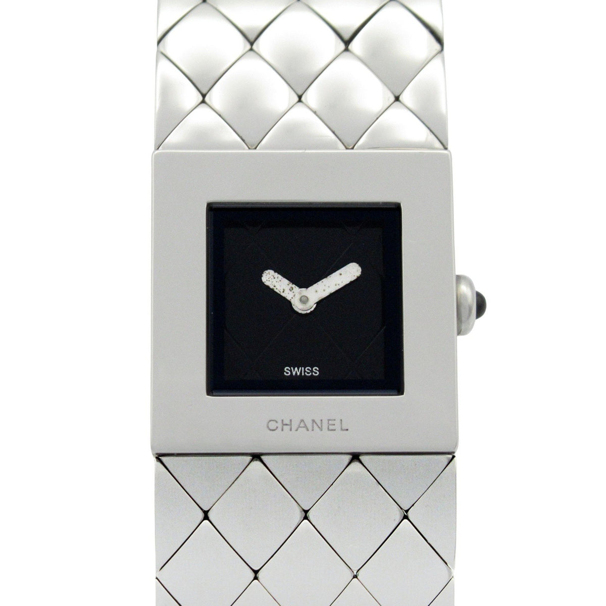 Gebrauchte CHANEL Matelassé Uhr, Edelstahl, Damen, Schwarz, H0009 