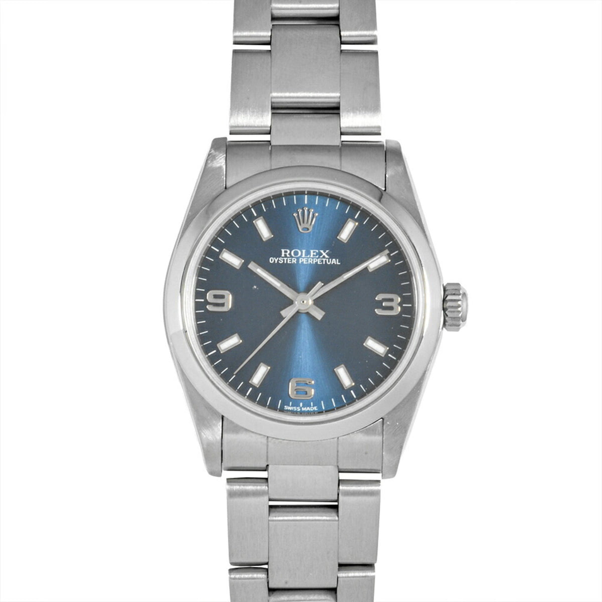 Pre-Owned Rolex ROLEX 77080 Oyster Perpetual K series (manufactured in 2001) Automatic watch Blue dial Men's