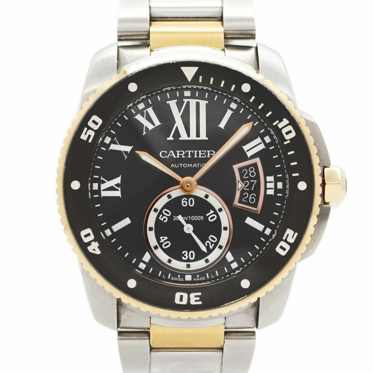 Pre-Owned Cartier Calibre de Diver W7100054 Black Dial Men's Watch