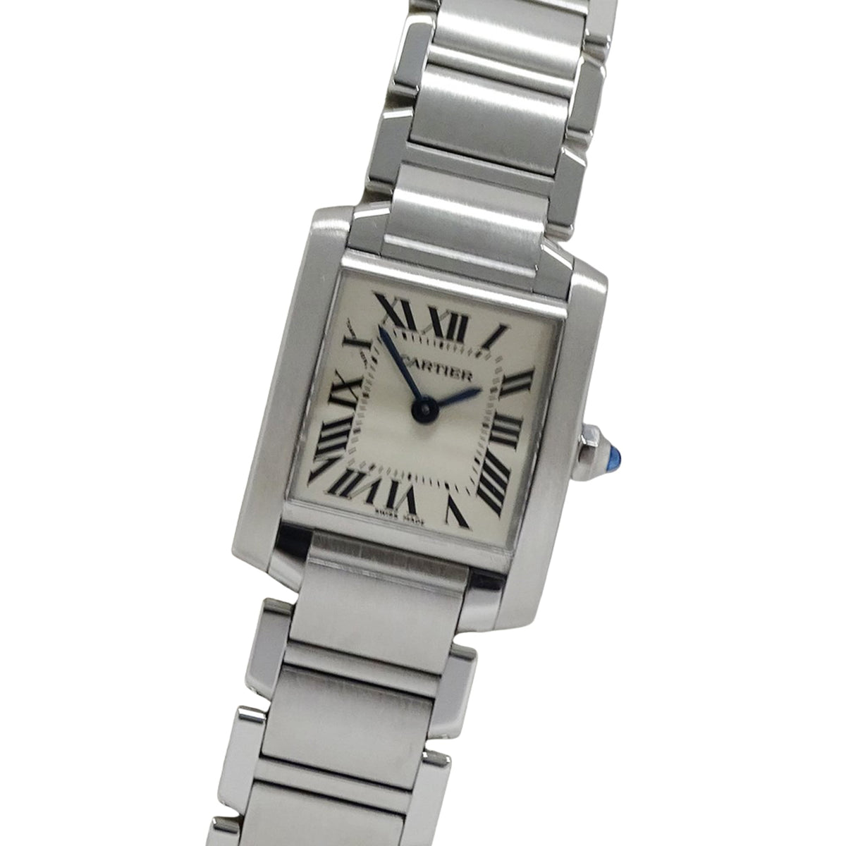 Pre-Owned Cartier Tank Fran?aise Women's Watch, SM Quartz, QZ Stainless Steel, W51008Q3, Silver/Ivory, Polished