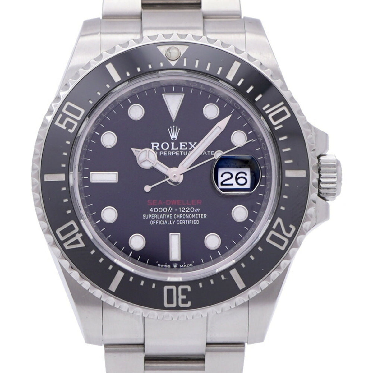 Gebrauchte Rolex Sea-Dweller 126600 Automatikuhr Edelstahl Schwarzes Zifferblatt 1448ROLEX Herren 