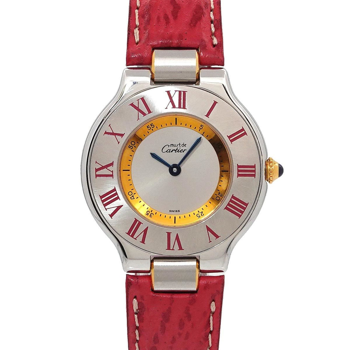 Gebrauchte Cartier Must 21 Vantianne Kombination Damenuhr Silber Quarz Must21 