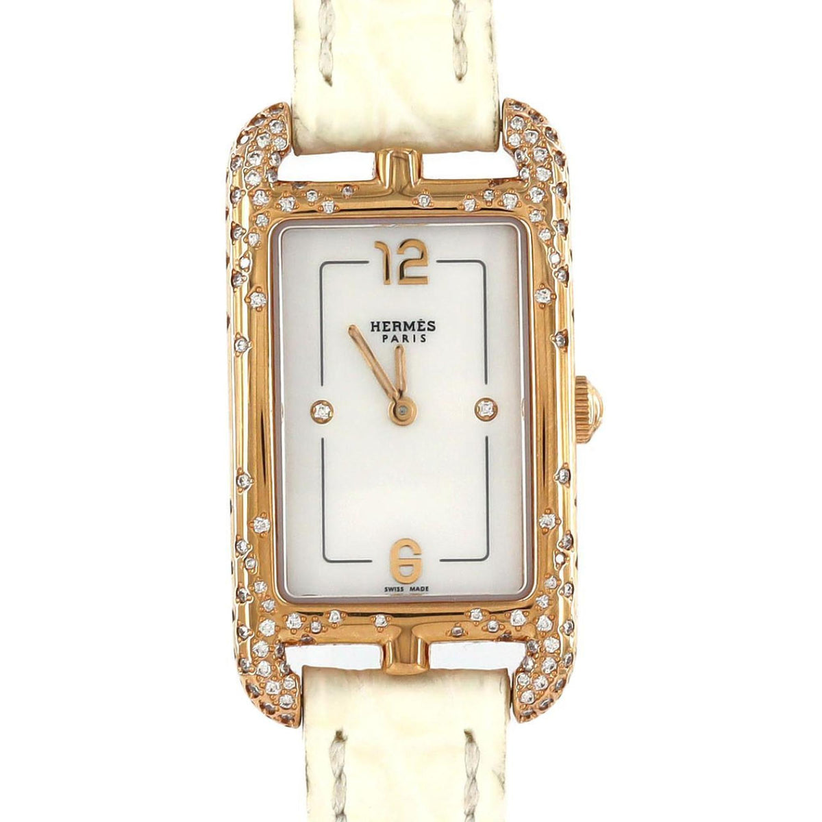 Gebrauchte Hermes Nantucket PG D?2P NA2.272 PG?RG Armbanduhr Quarz 