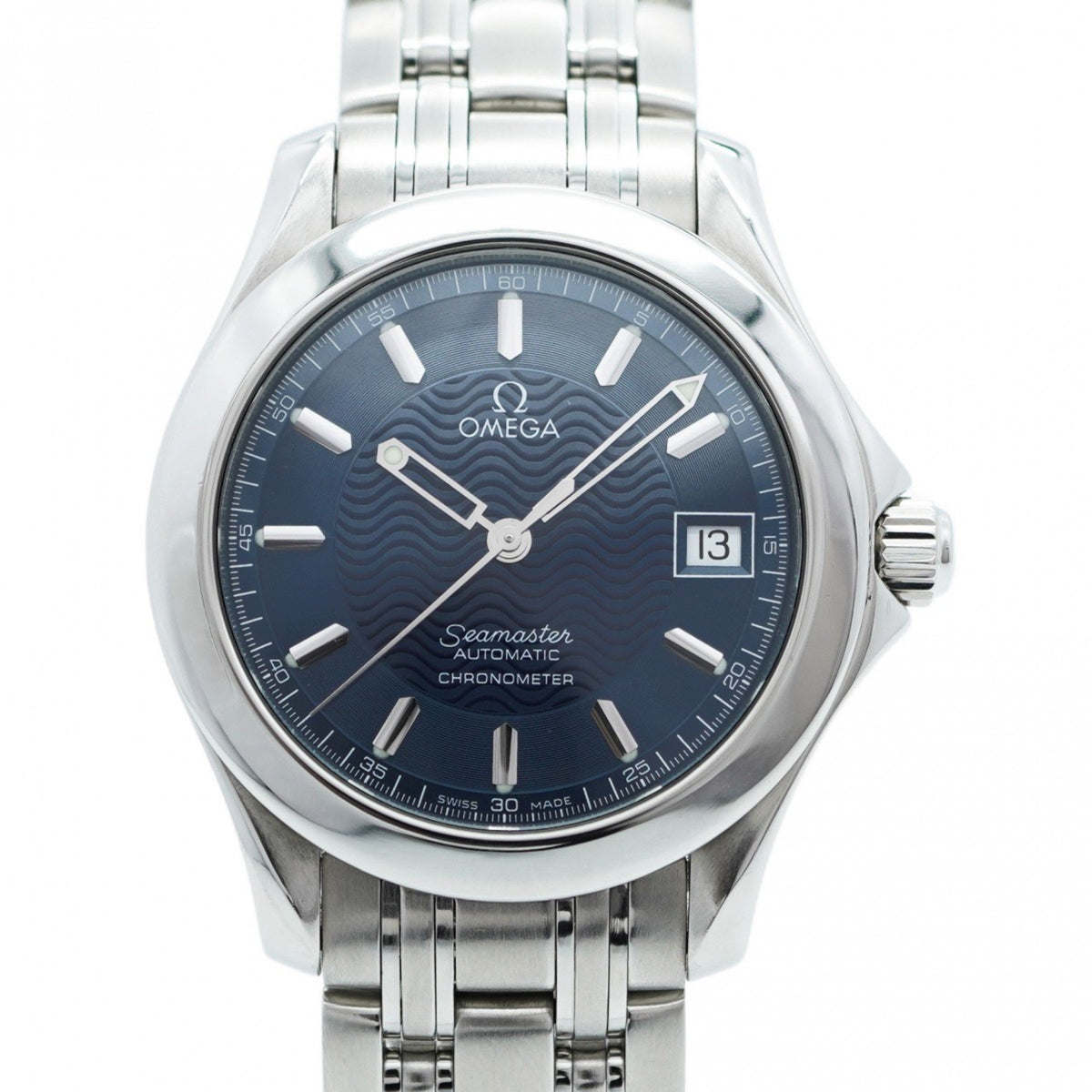 Gebrauchte Omega Seamaster 2501.81 Herrenuhr mit blauem Zifferblatt 