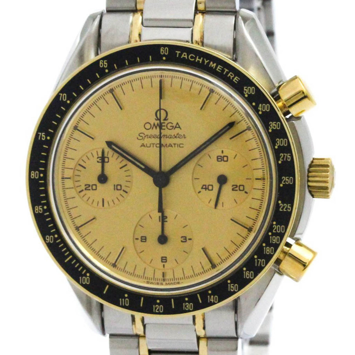 Gebrauchte OMEGA Speedmaster Automatik 18K Gold Stahl Herrenuhr 3310.10 poliert 