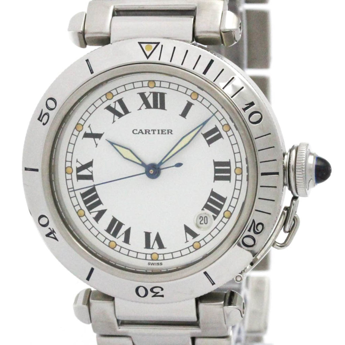 Pre-Owned CARTIER Pasha 38 Automatic Stainless Steel Watch W31005H3 Polished