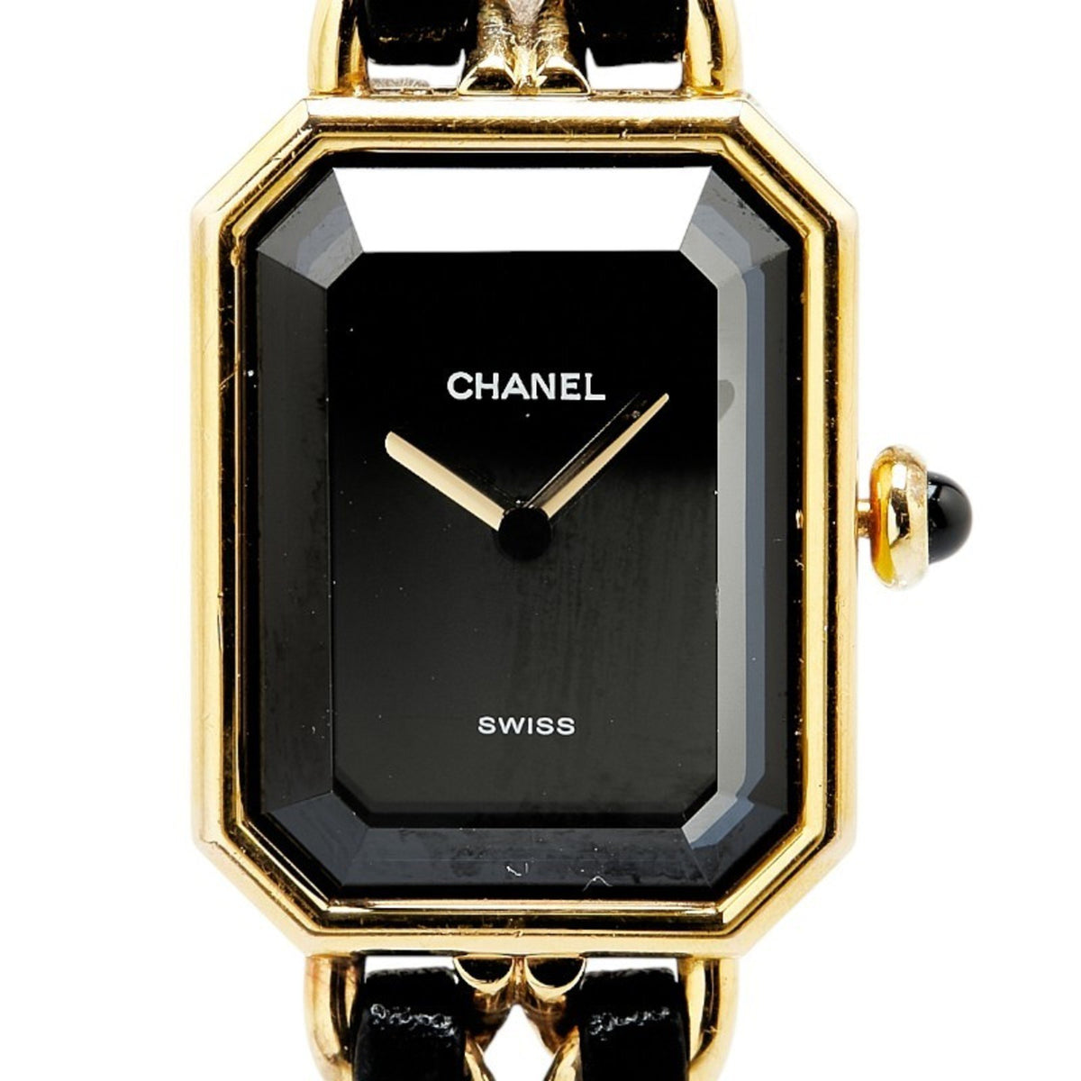 Gebrauchte Chanel Premiere Uhr Größe: L H0001 Quarz Schwarzes Zifferblatt Beschichtetes Leder Damen CHANEL 