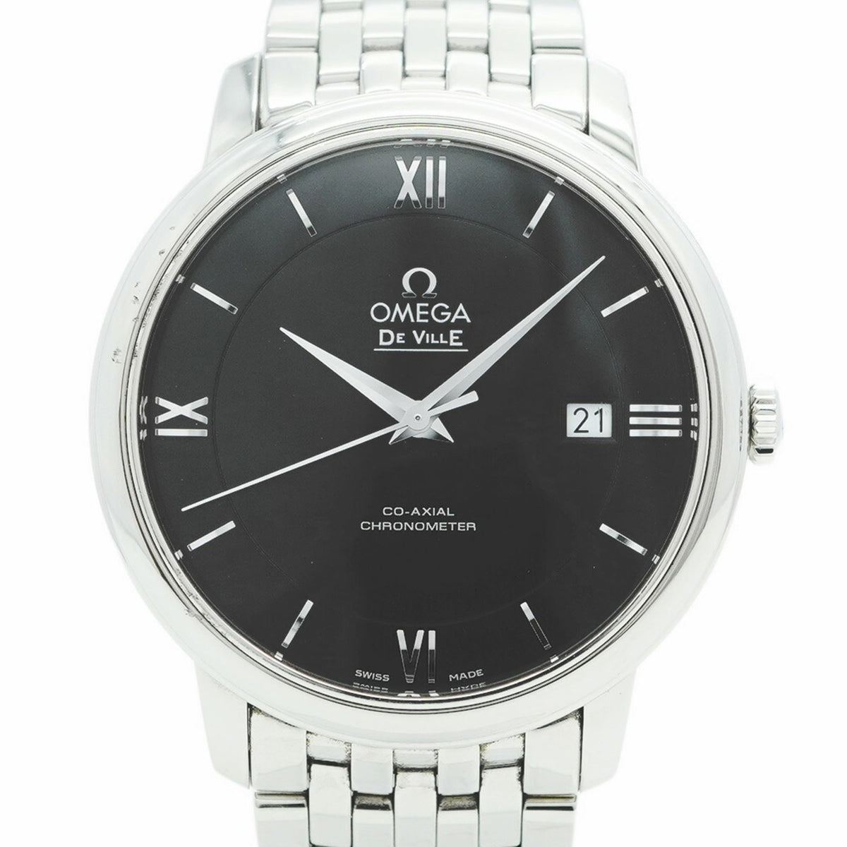Pre-Owned Omega De Ville 424.10.40.20.01.001 Black Dial Men's Watch