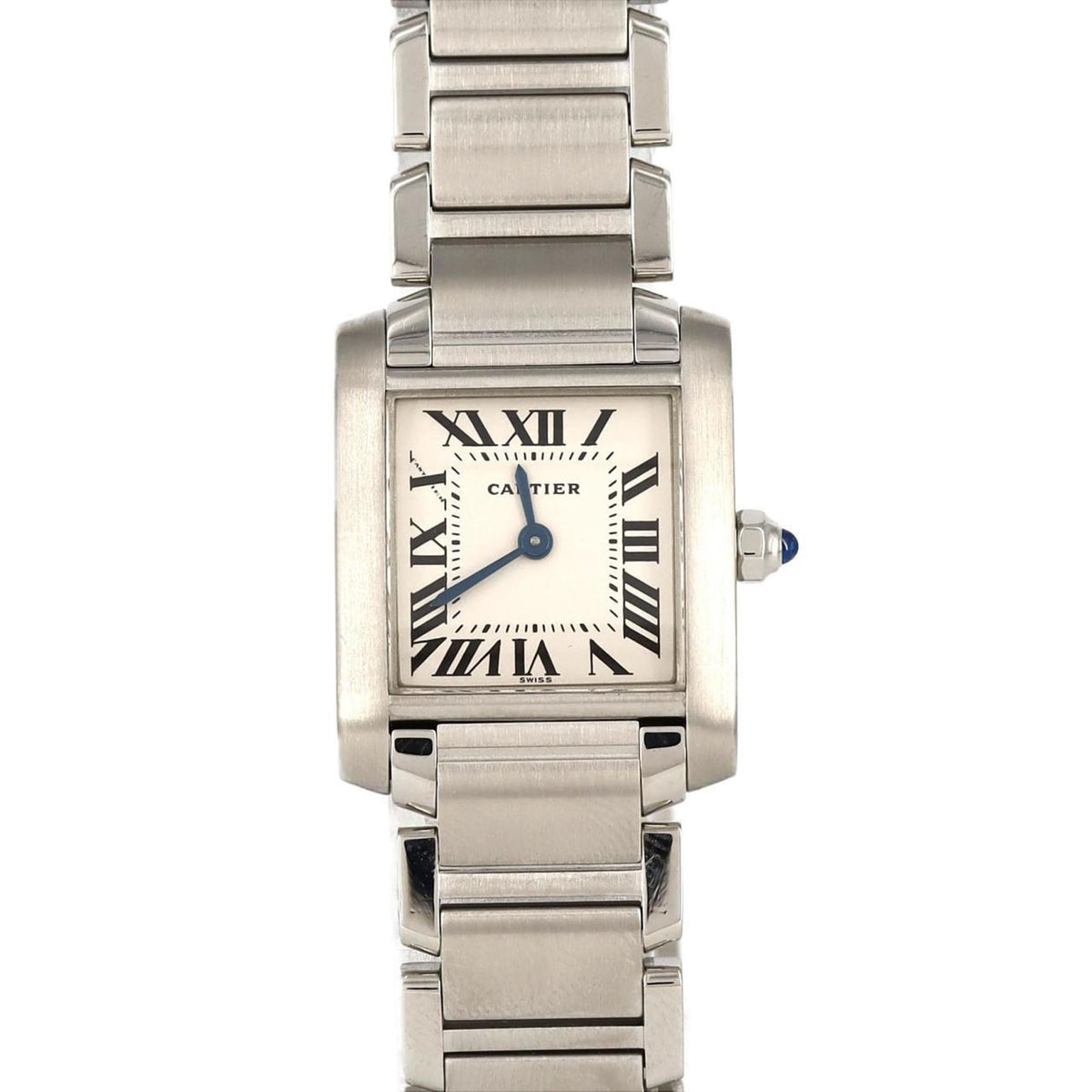 Gebrauchte Cartier Tank Francaise SM W51008Q3 SS Armbanduhr Quarz 