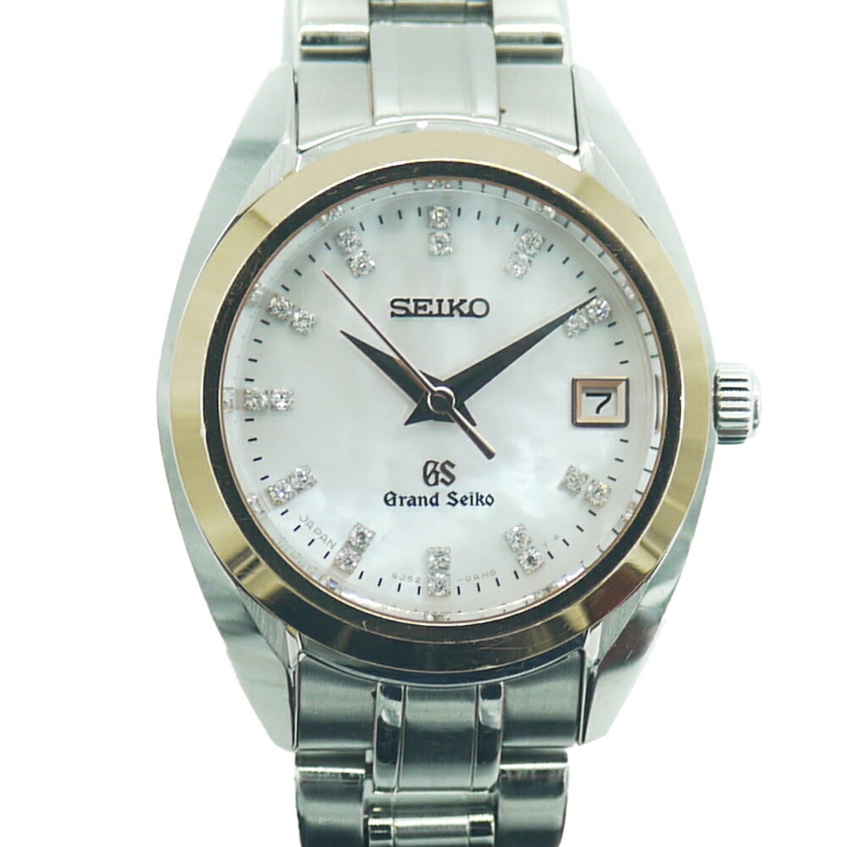 Gebrauchte Grand Seiko STGF086 Quarz 4J52 Damenuhr Diamant Index Shell Zifferblatt Y01957 