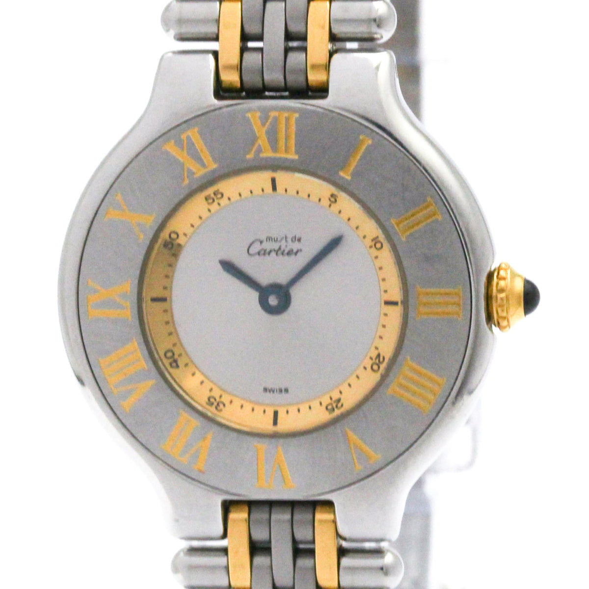 Pre-Owned CARTIER Must 21 Gold Plated Steel Quartz Ladies Watch W10073F4 Polished