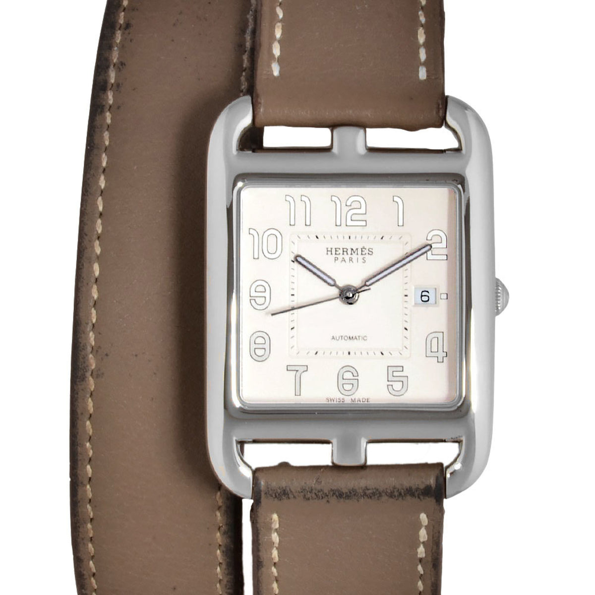 Gebrauchte Hermes HERMES CC1.710 Cape Cod Double Tour Armbanduhr Automatik Silbernes Zifferblatt R Stempel Damen 