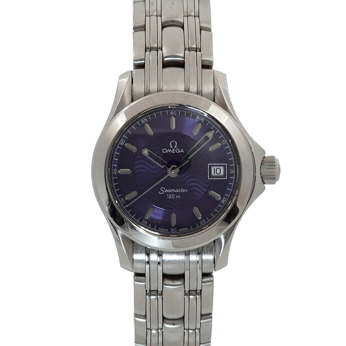 Gebrauchte OMEGA Seamaster 120m 257181 Damenuhr Datum Blau Quarz 