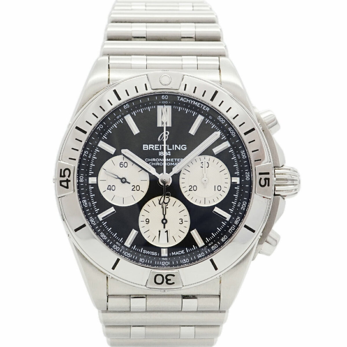 Pre-Owned Breitling Chronomat Japan Edition AB0134 Black Dial Men's Watch