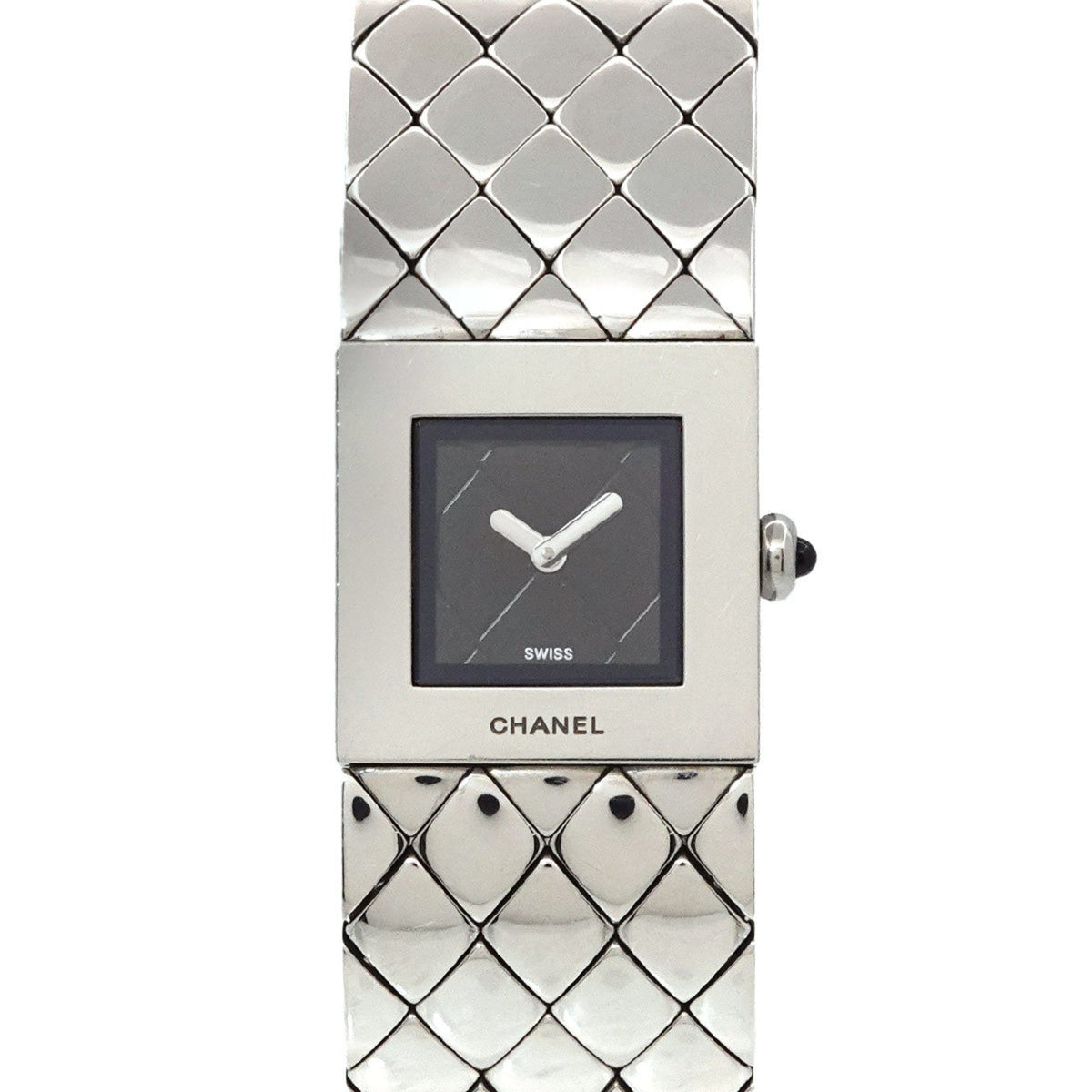 Pre-Owned CHANEL Matelasse H0009 Women's Black Quartz Watch