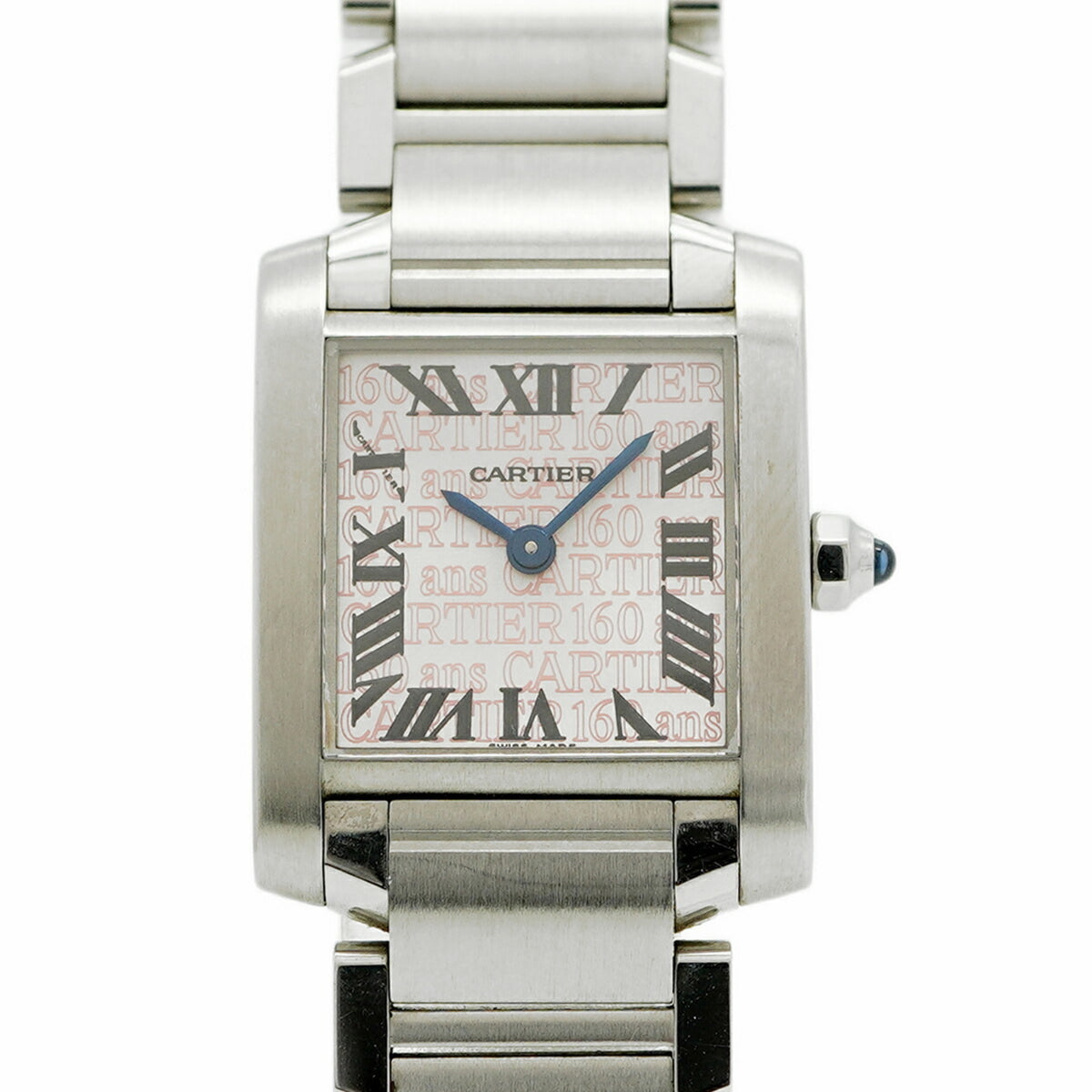 Pre-Owned Cartier Tank Fran?aise SM W51035Q3 Silver with Pink Dial Women's Watch