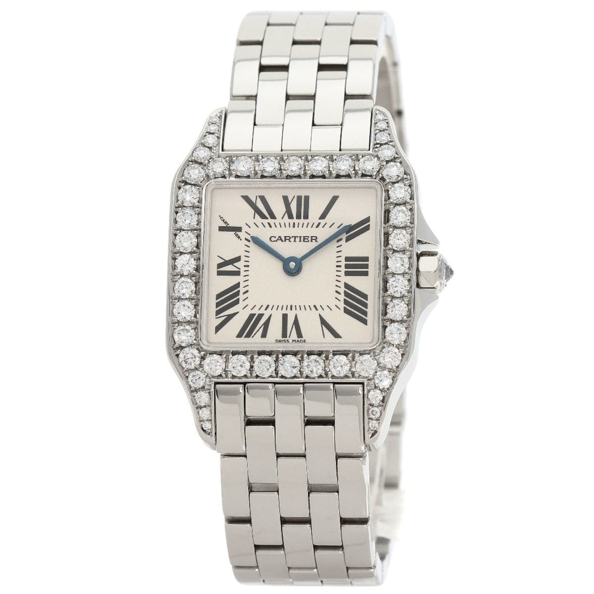 Gebrauchte Cartier W25065Z5 Santos de Moiselle LM Lünette Diamant Uhr Edelstahl SS Herren CARTIER 