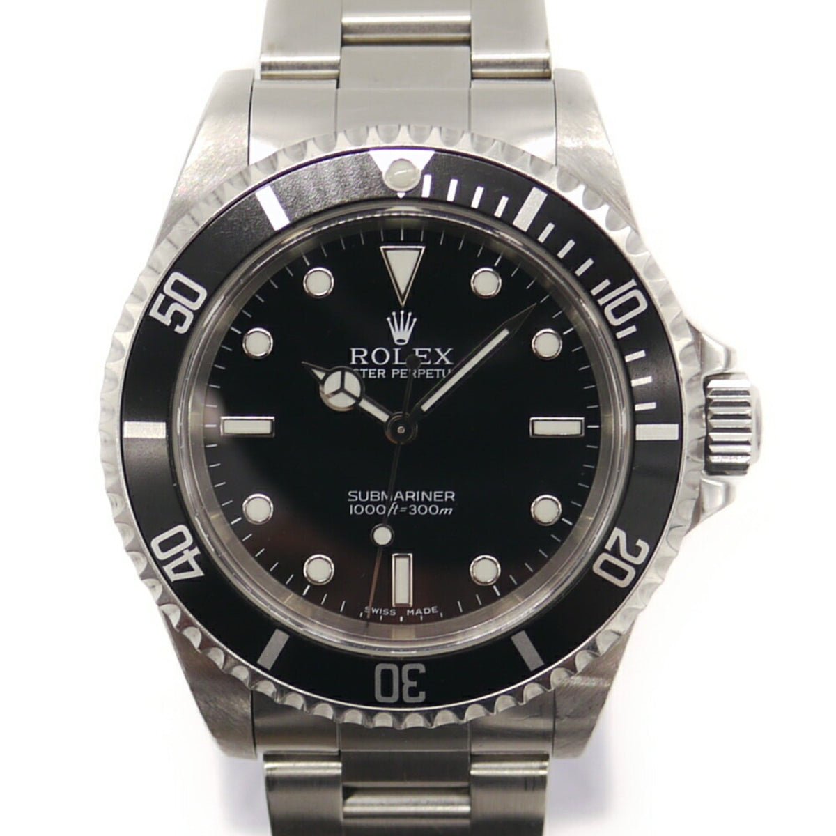 Gebrauchte ROLEX Rolex Submariner 14060M Automatik K-Serie Taucheruhr schwarzes Zifferblatt 