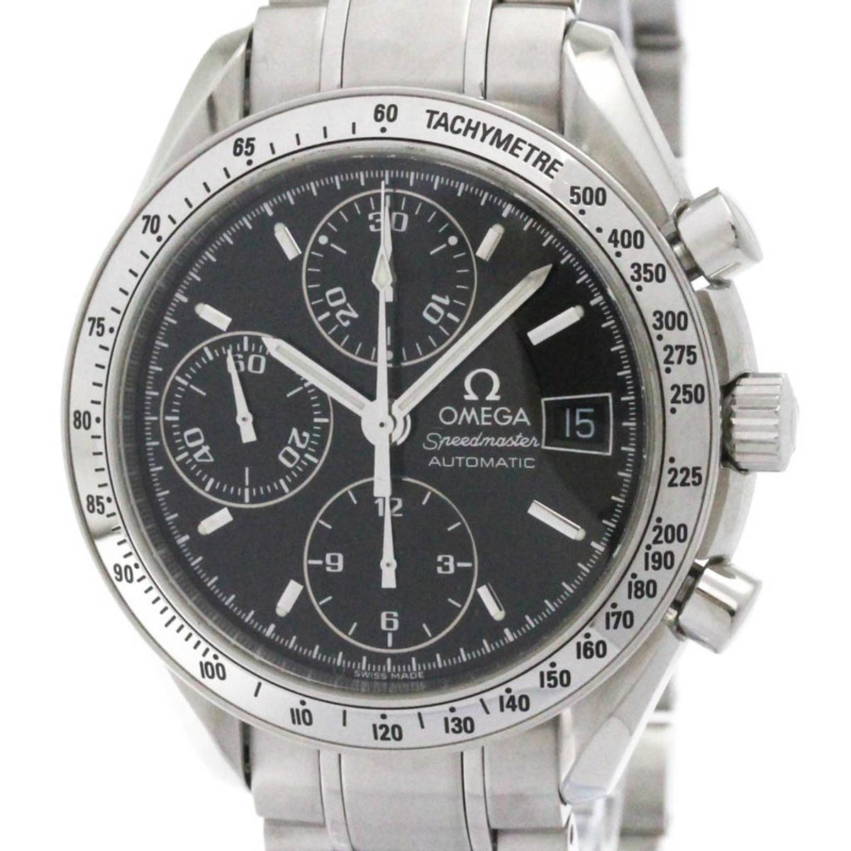 Pre-Owned OMEGA Speedmaster Date Steel Automatic Mens Watch 3513.50 Polished
