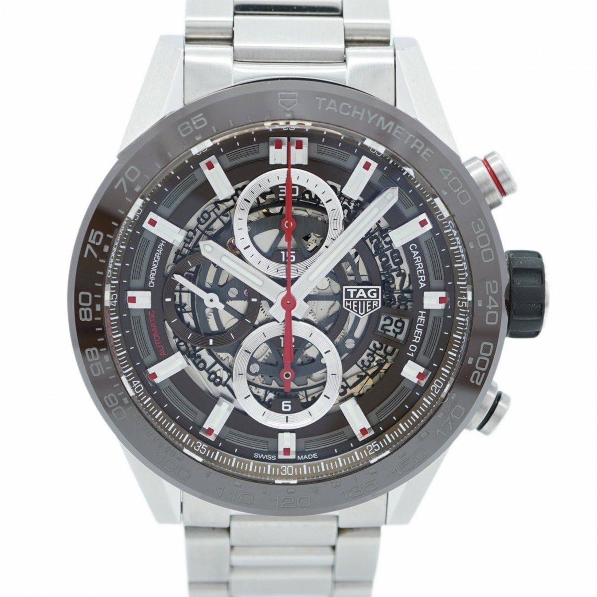 Gebrauchte TAG Heuer Carrera CAR201U-0 Skelett-Zifferblattuhr für Herren 