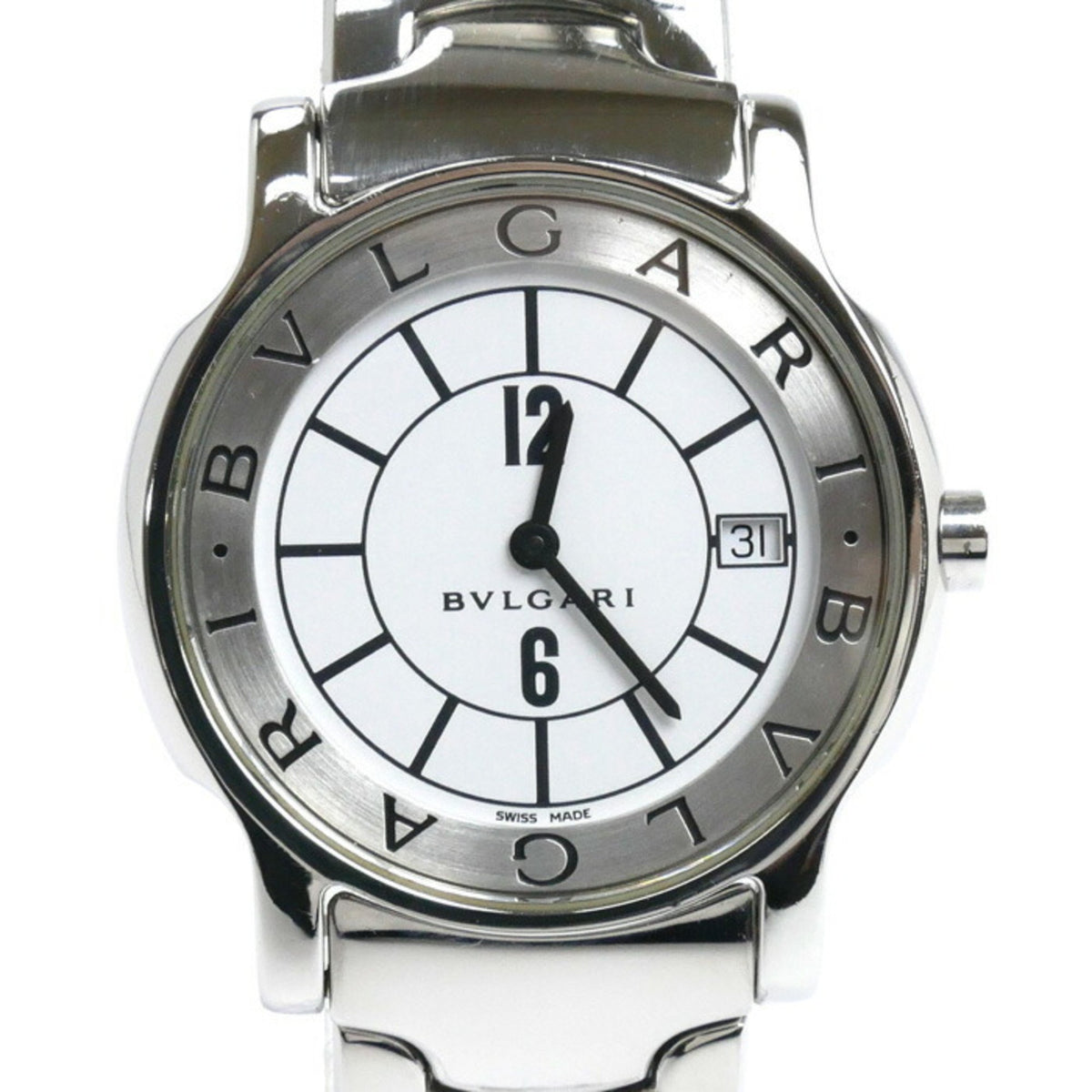 Gebrauchte BVLGARI Solotempo Uhr Batteriebetrieben ST35S Unisex 