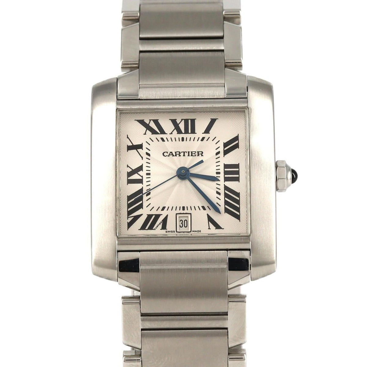 Pre-Owned Cartier Tank Fran?aise LM W51002Q3 Stainless Steel Automatic Watch