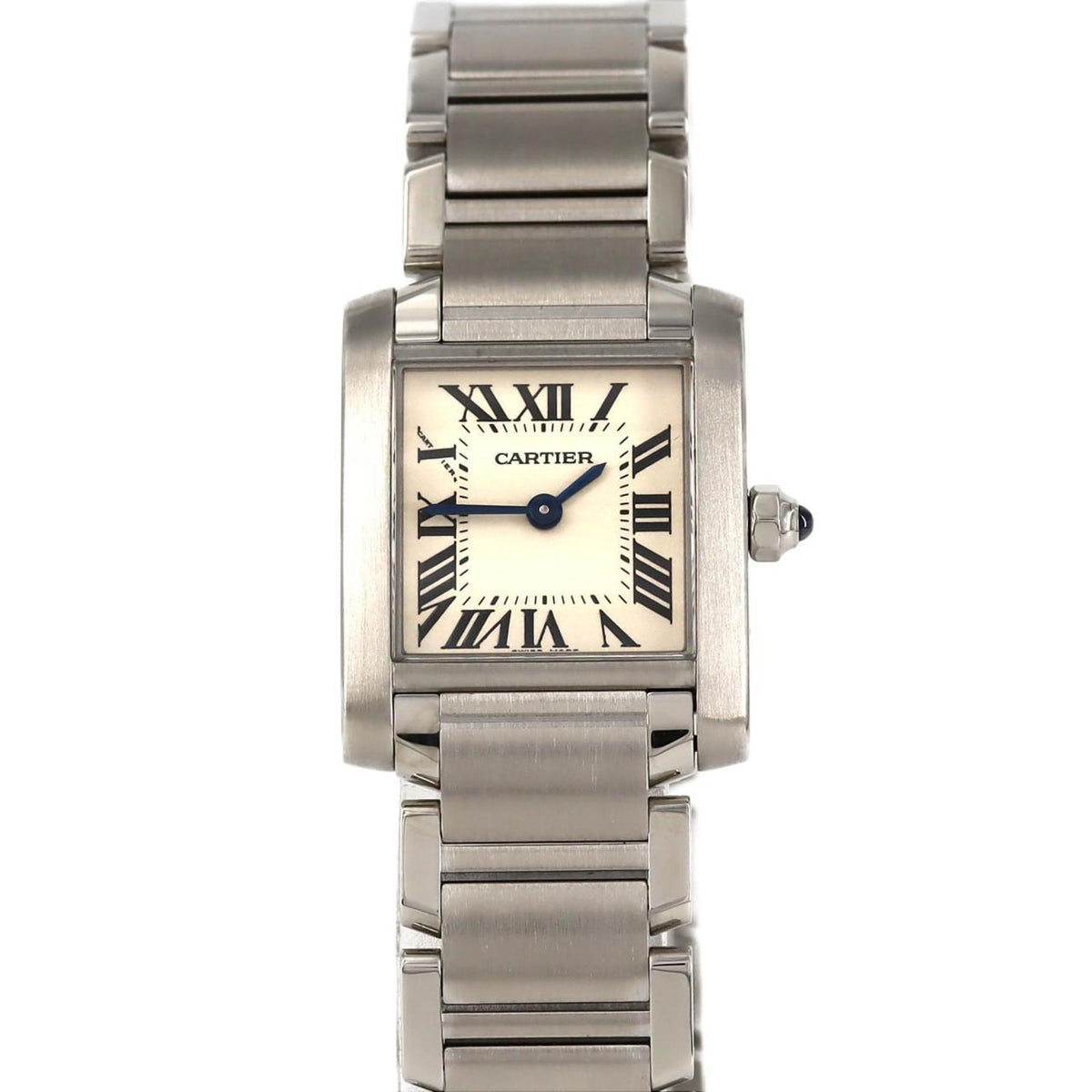 Gebrauchte Cartier Tank Francaise SM W51008Q3 SS Armbanduhr Quarz 