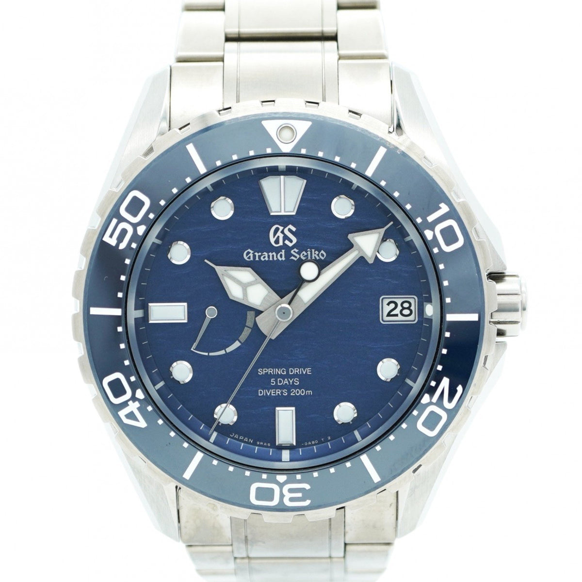 Gebrauchte Seiko Grand 9RA5-0AC0 Herrenuhr mit blauem Zifferblatt 