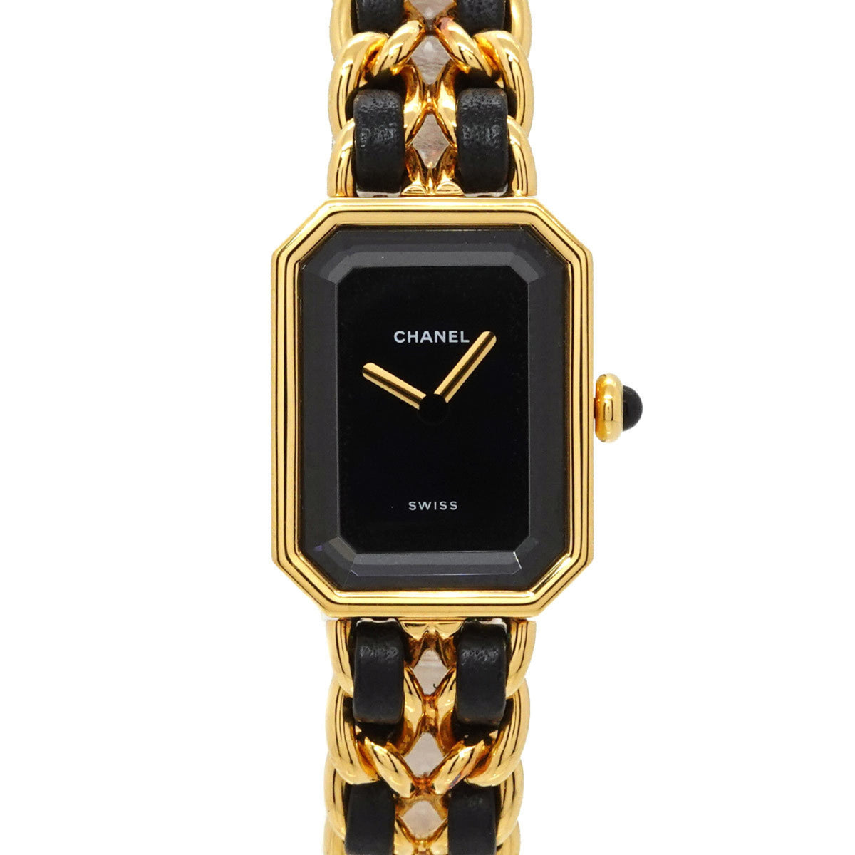Pre-Owned Chanel Premiere Large Size H0001 Women's Watch Black Gold Quartz