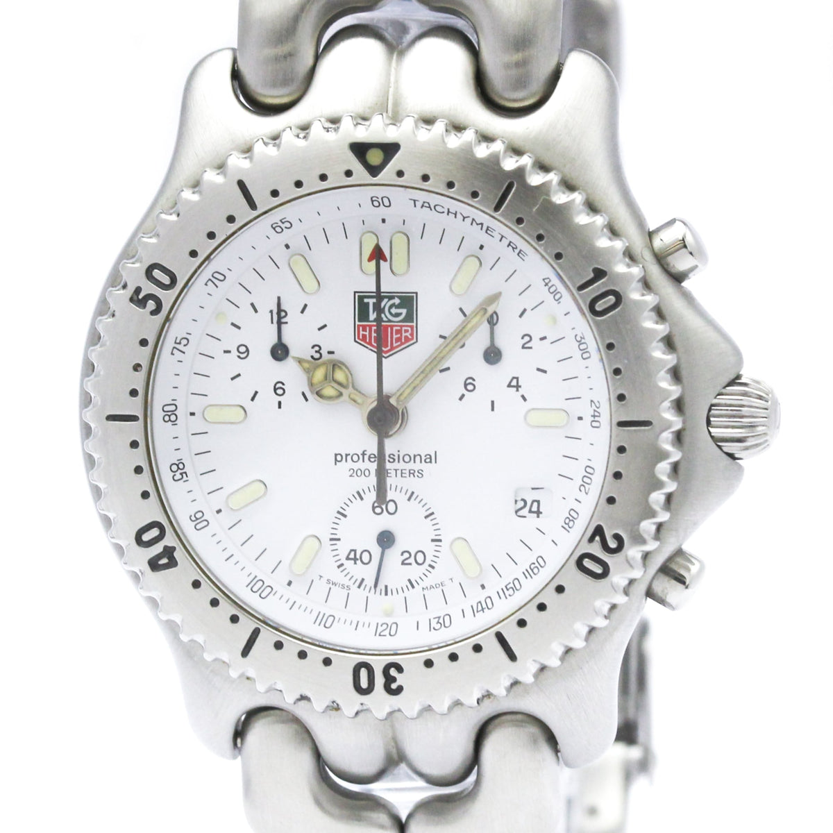 Pre-Owned TAG HEUER Sel Chronograph Steel Quartz Mens Watch CG1112 Polished