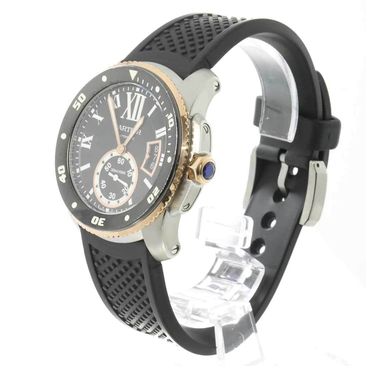 Gebrauchte Cartier Calibre de Diver Combi W7100055 Herrenuhr K18PG Rotgold Automatik 