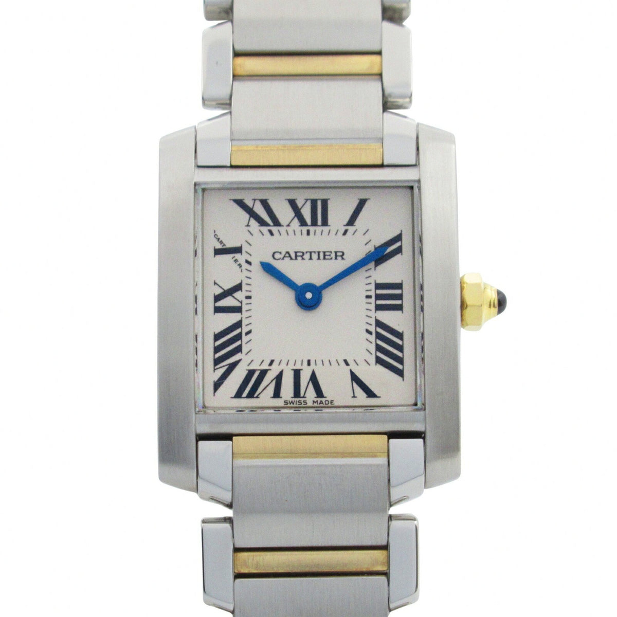 Gebrauchte CARTIER Tank Francaise SM Uhr 18K (Gelbgold) Edelstahl Damen Silber W51007Q4 