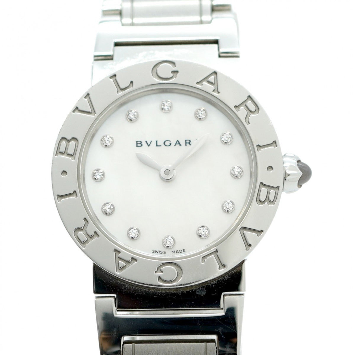 Gebrauchte Bvlgari BBL26S Damenuhr mit weißem Zifferblatt 