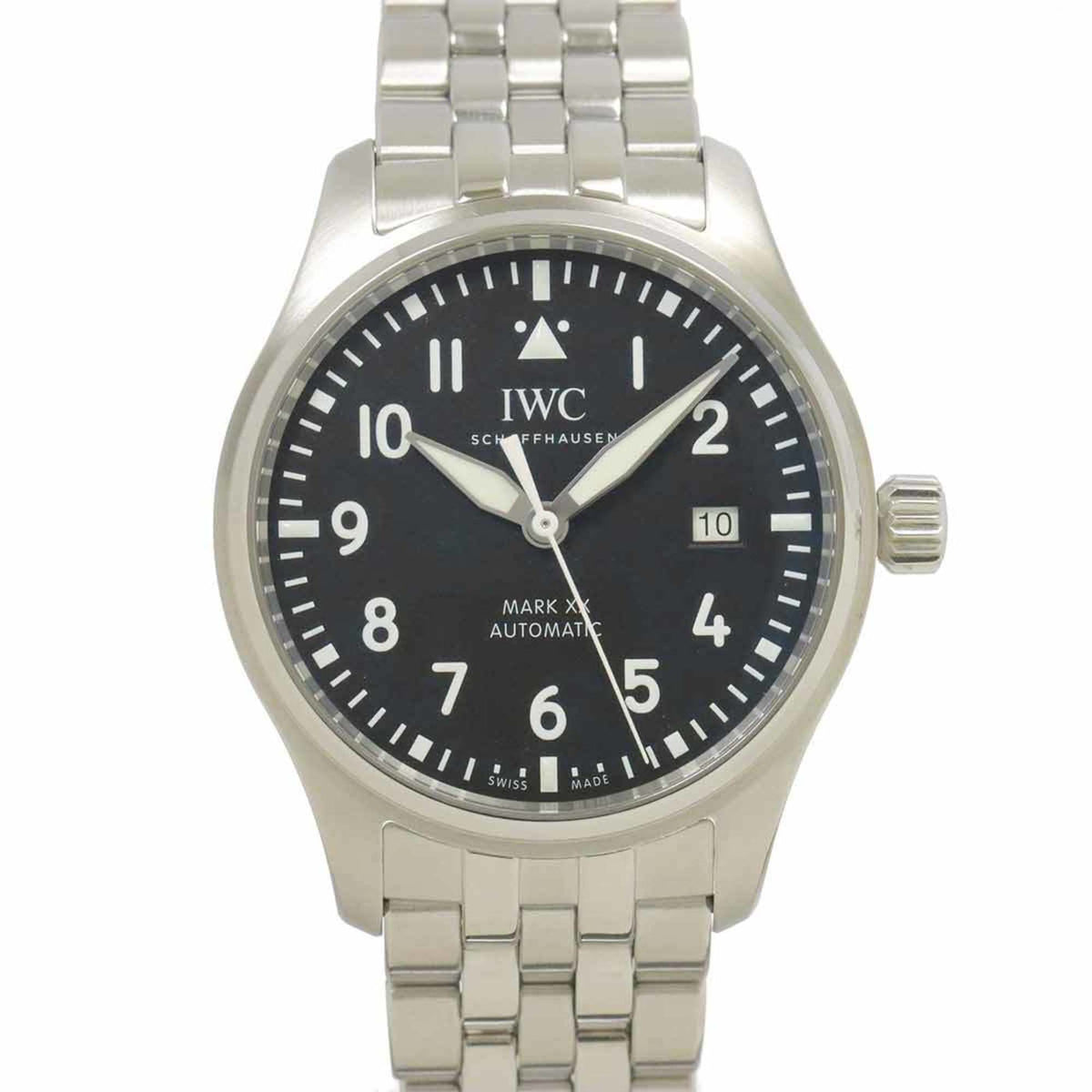 Pre-Owned IWC Pilot's Watch Mark XX IW328202 Men's with Date Display, Black, Automatic, International Company