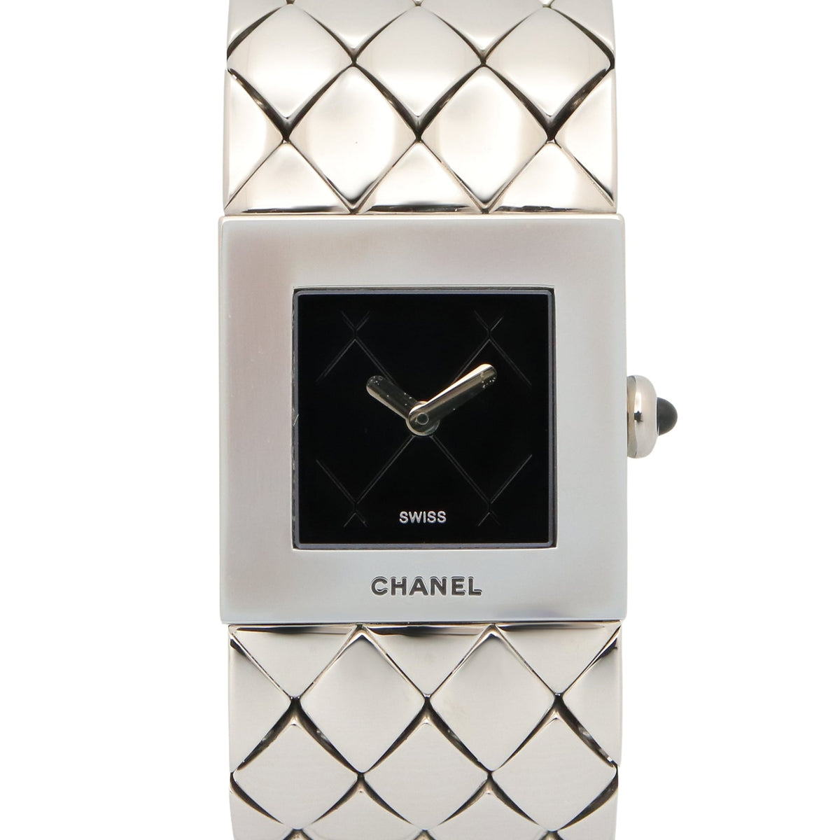 Pre-Owned Chanel Matelass? Watch, Stainless Steel, Women's, Black, H0009