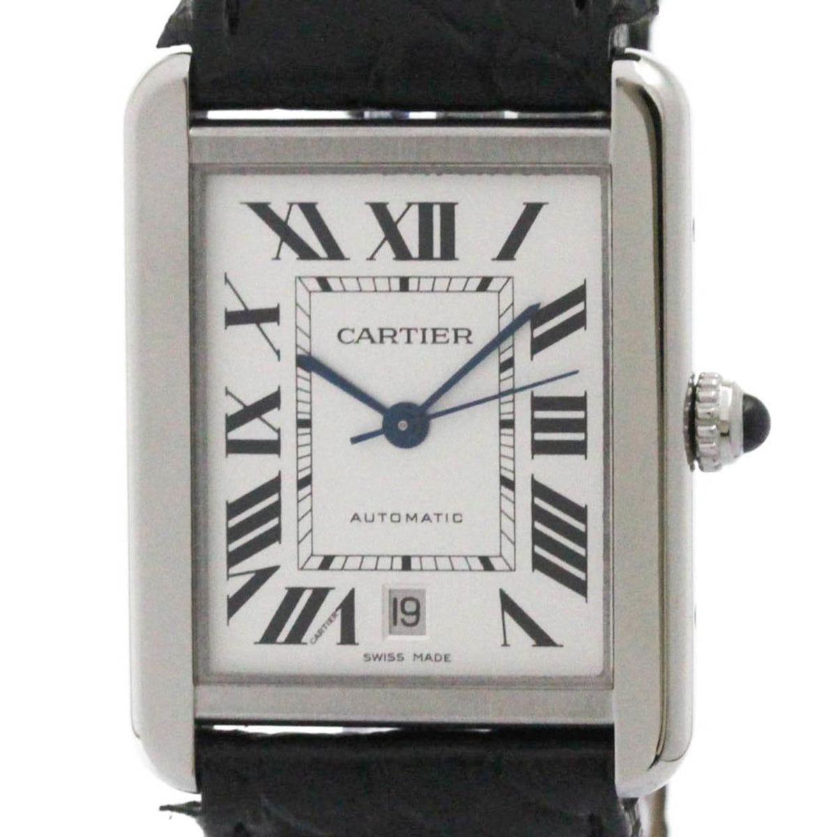 Pre-Owned CARTIER Tank Solo XL Steel Automatic Mens Watch W5200027 Polished