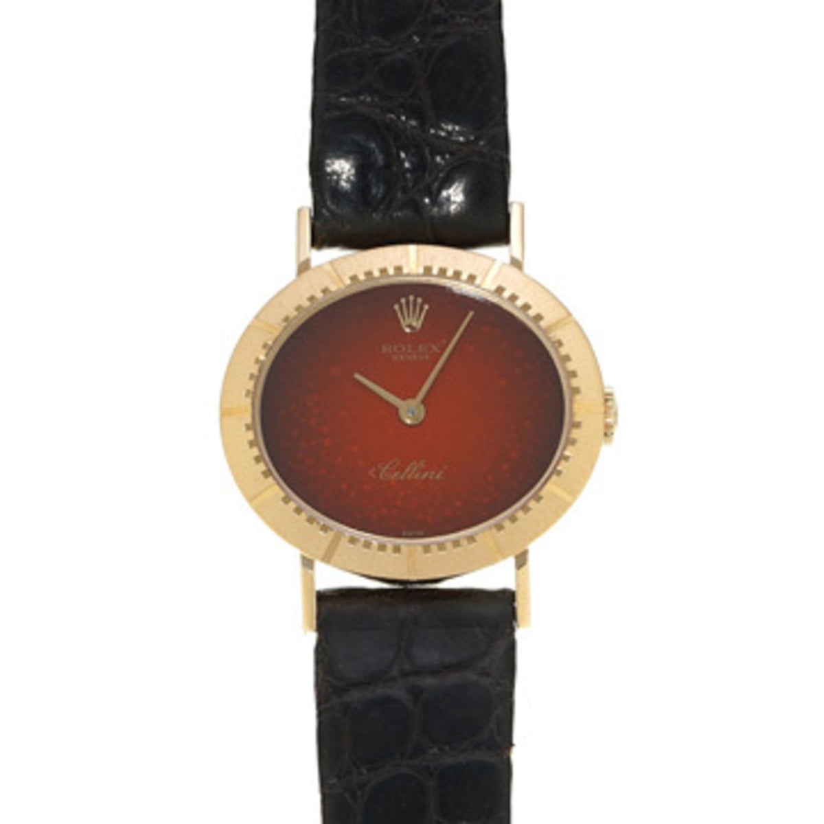 Gebrauchte Rolex Cellini 4081 69er Serie (hergestellt um 1981) Roter Farbverlauf Damenuhr Handaufzug 