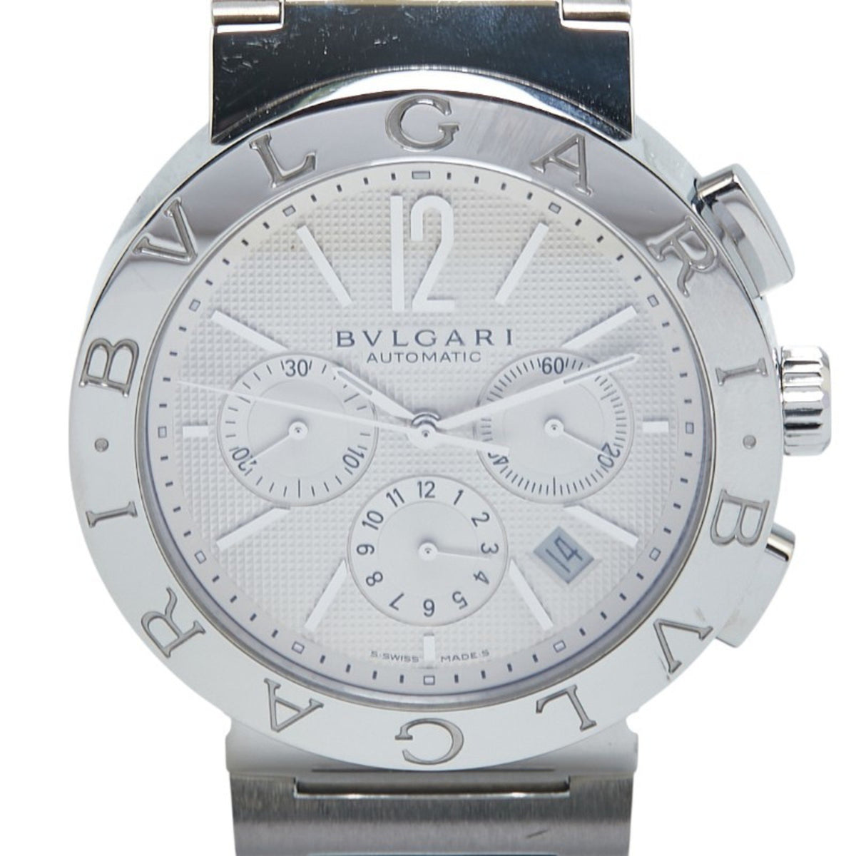 Pre-Owned BVLGARI Men's Watch BB42SSCH Automatic (with Manual Winding) White Dial Stainless Steel