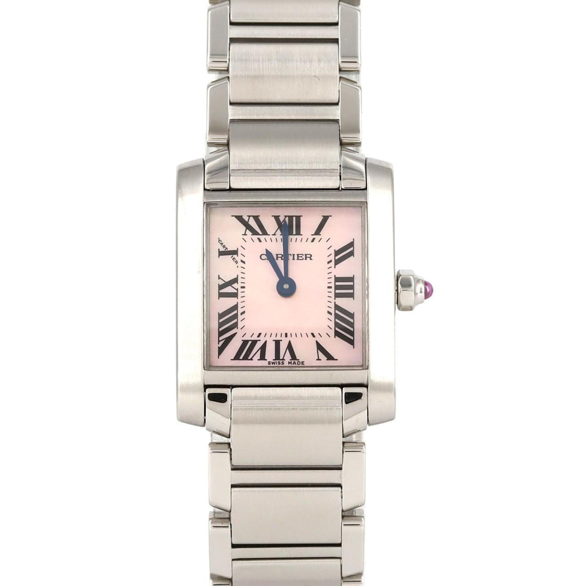 Gebrauchte Cartier Tank Francaise SM W51028Q3 SS Armbanduhr Quarz 