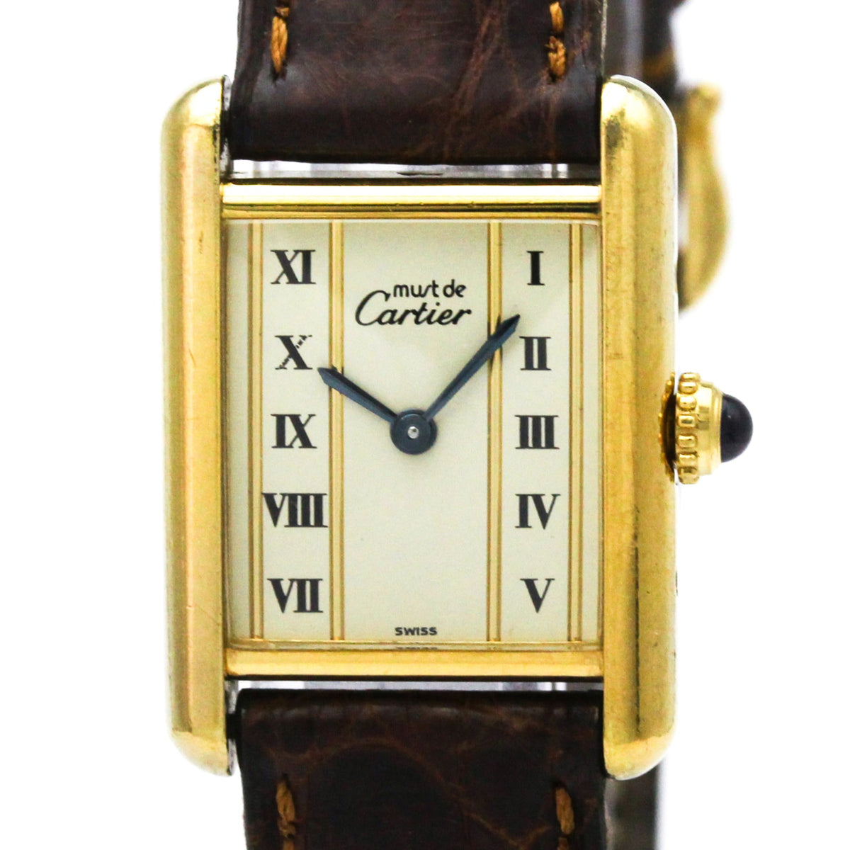 Pre-Owned CARTIER Must Tank Vermeil Gold Plated Quartz Ladies Watch 5057001