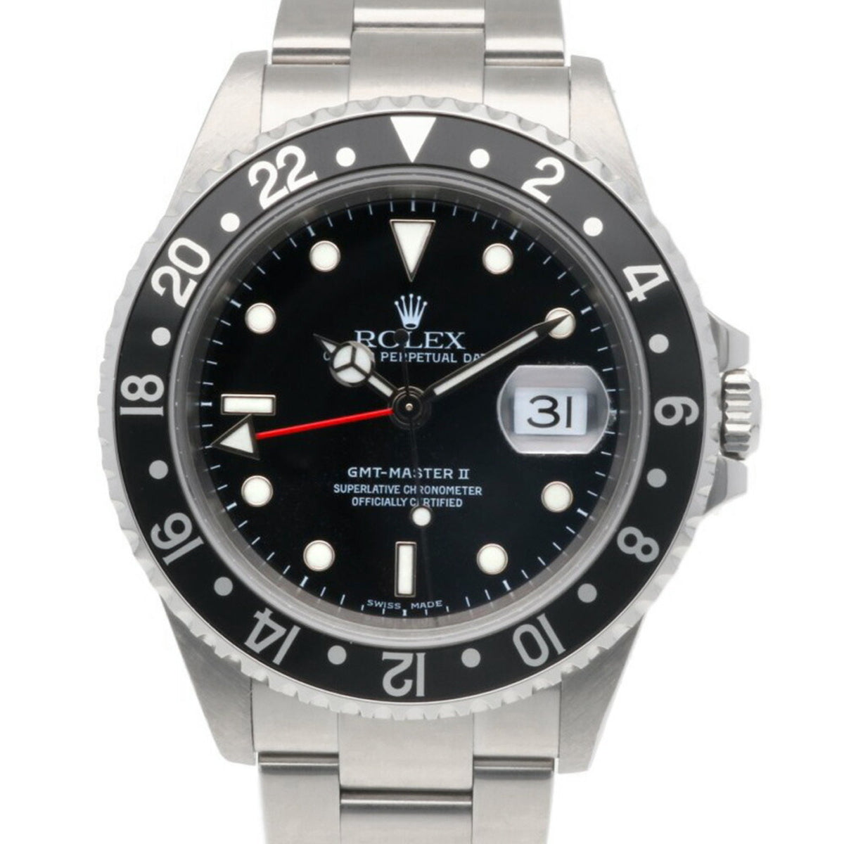 Gebrauchte Rolex GMT-Master II Oyster Perpetual Uhr Edelstahl 16710 Automatik Herren ROLEX Y-Serie 2002 Modell überholt 