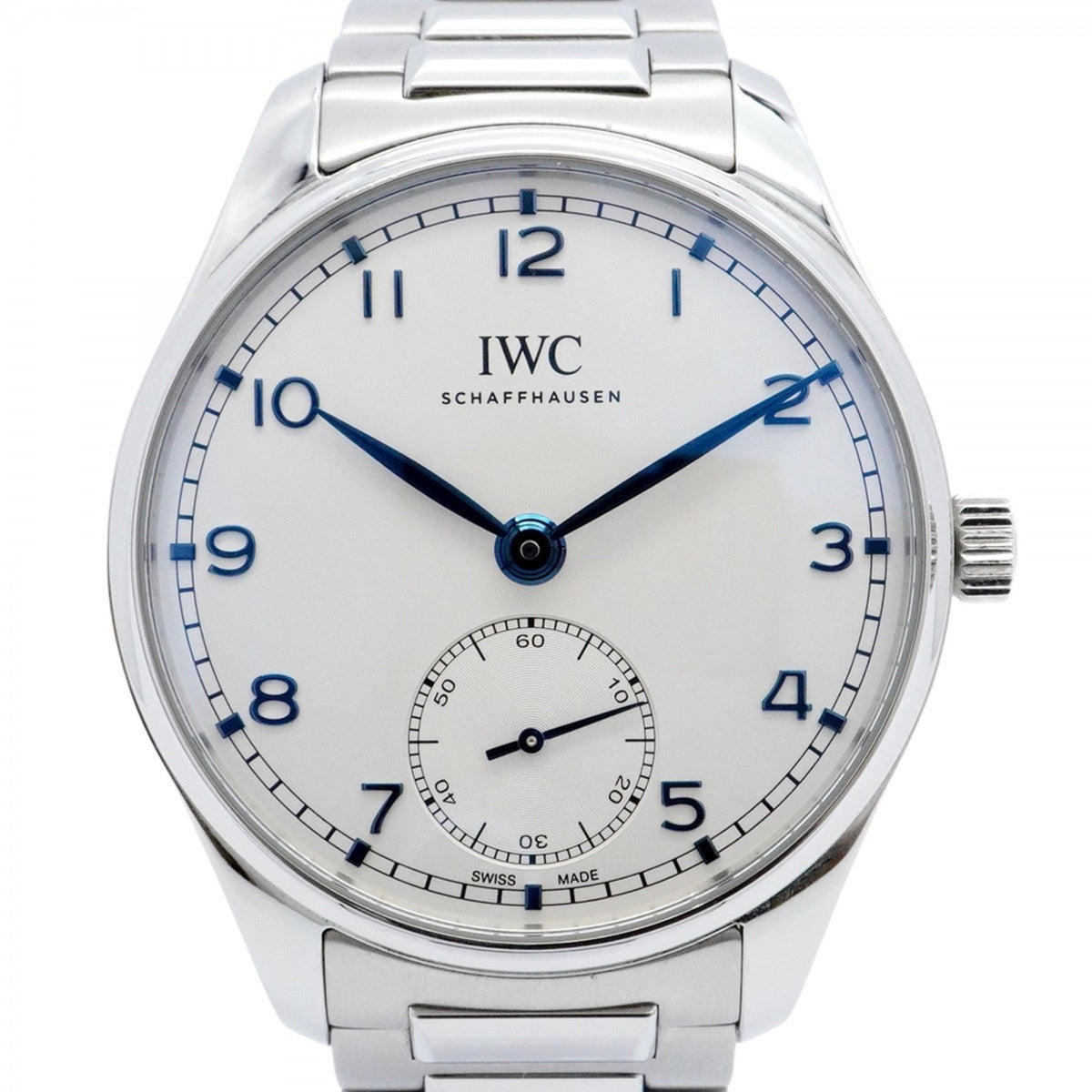 Pre-Owned IWC Schaffhausen Portuguese IW358312 Silver Dial Men's Watch