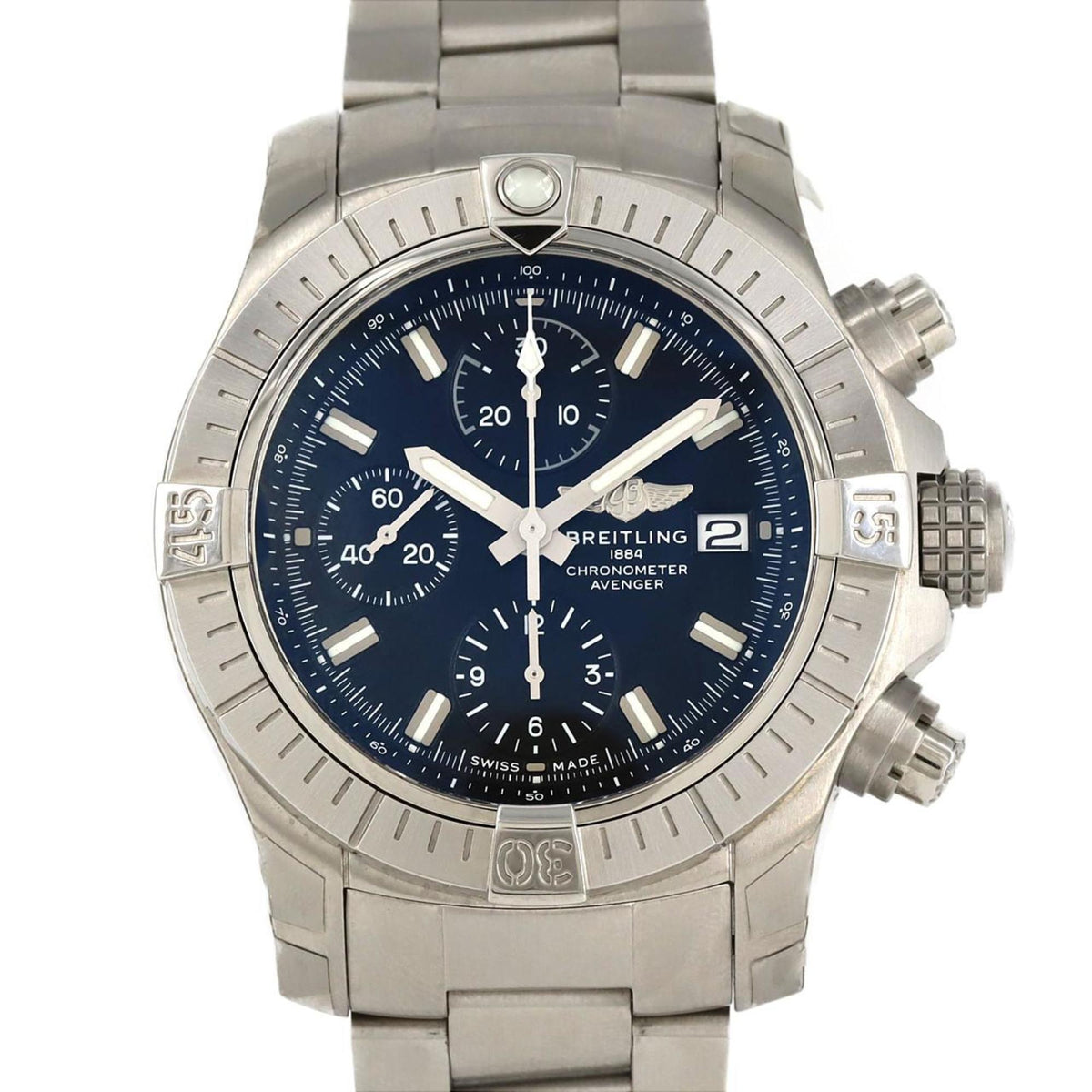 Pre-Owned Breitling Avenger Chronograph 43 A13385 A13385101B1A1 Stainless Steel Automatic Watch
