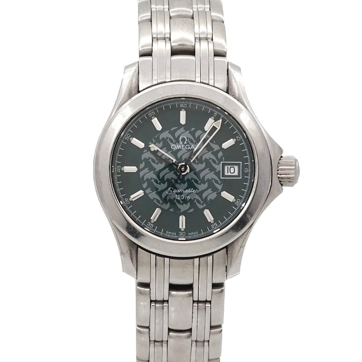 Pre-Owned Omega Seamaster 120 Jack Mayol 1998 Limited Edition of 2500 Pieces 2586 70 Ladies' Watch Date Green Quartz
