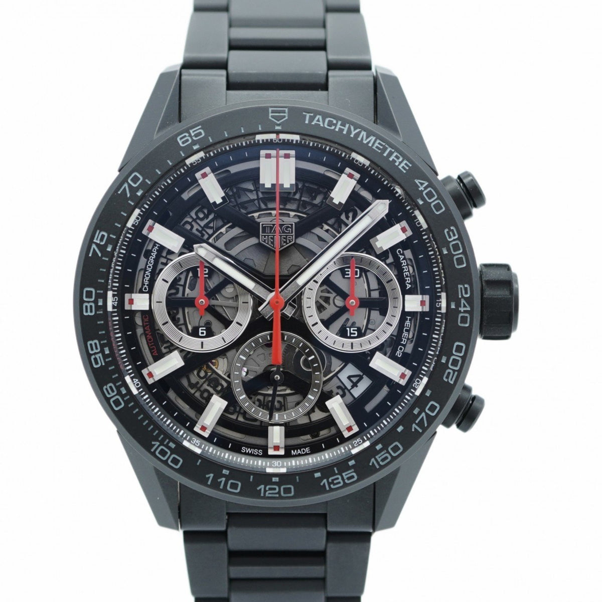 Gebrauchte TAG Heuer Carrera CBG2090-2 Skelett-Zifferblattuhr für Herren 