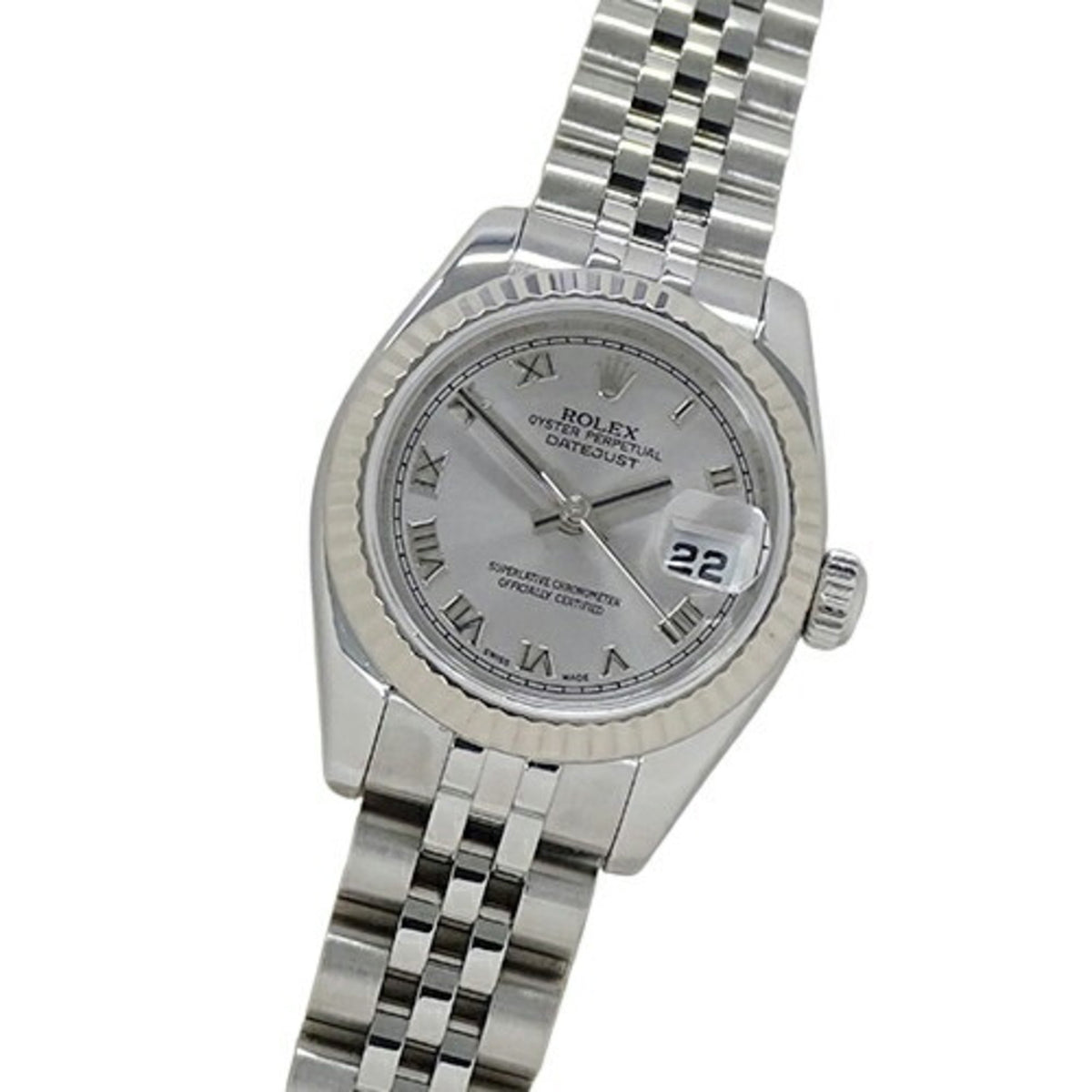 Gebrauchte Rolex ROLEX Datejust 179174 D Seriennummer Uhr Damen Automatik AT Edelstahl SS Weißgold WG Silber Roman überholt und poliert 